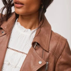Zip Leather Biker Jacket