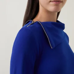 Zip-Detail Fitted Dress